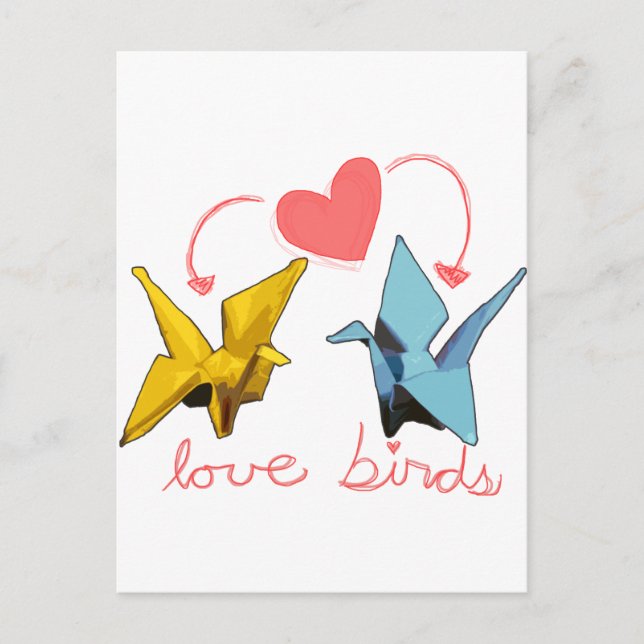 postal de aves amorosas (Anverso)