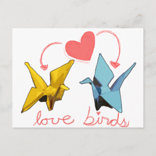 postal de aves amorosas