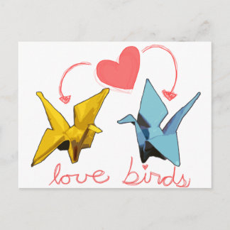 postal de aves amorosas