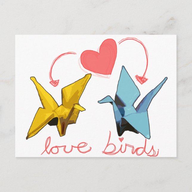 postal de aves amorosas (Anverso)