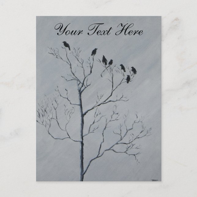 Postal de aves de invierno (Anverso)