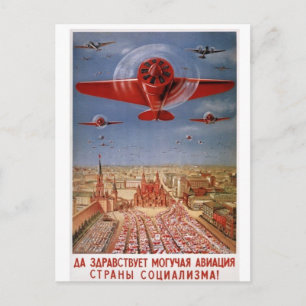 postal de avión soviético