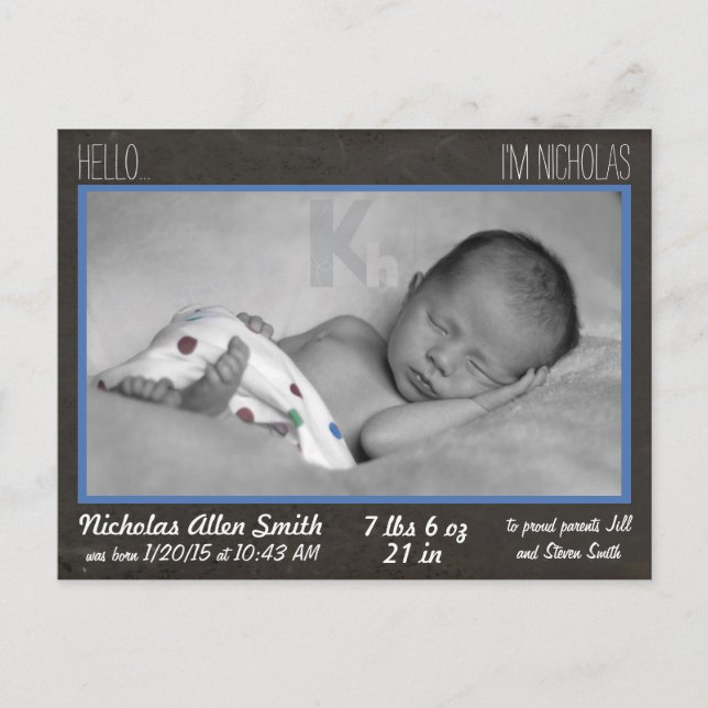 postal de Baby Boy Invitación (Anverso)