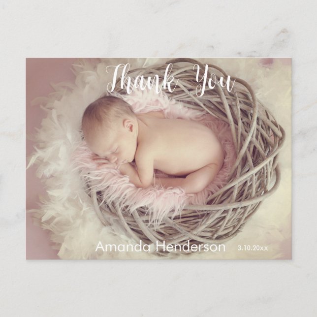 Postal de Baby Photo Gracias Invitación (Anverso)