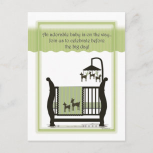 Postal de Baby Shower con invitación de ciervo
