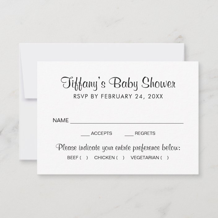 Postal de Baby Shower con opciones de la comida | Zazzle.es