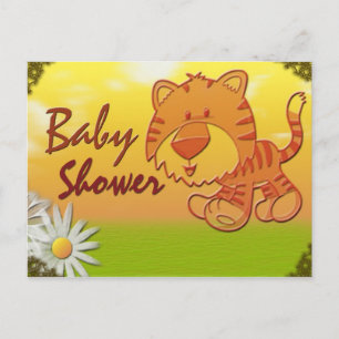 Postal de Baby Shower del tigre