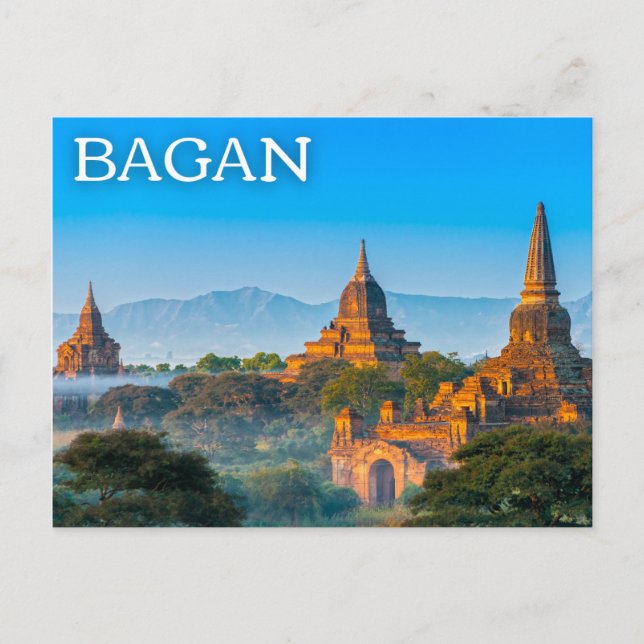 Postal de Bagan, Myanmar (Birmania) (Anverso)