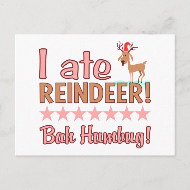 Postal de Bah Humbug Reindeer (Anverso)
