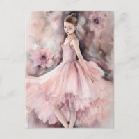 Postal de bailarín de ballet flor