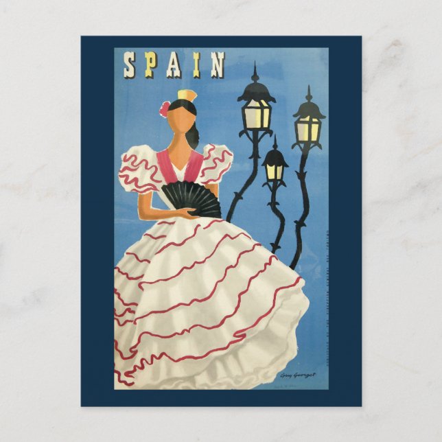 Postal de bailarina española vintage (Anverso)