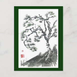 Postal de baile de árbol de pino