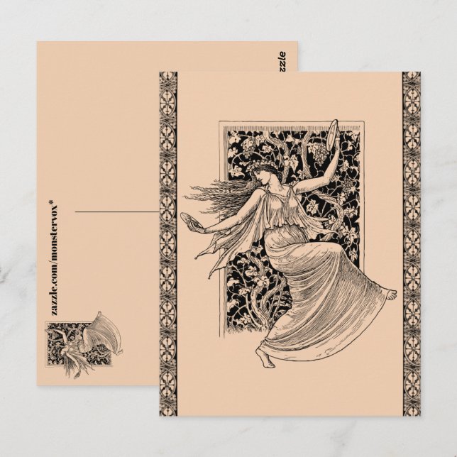 Postal de baile de mujer ventilado (Anverso / Reverso)