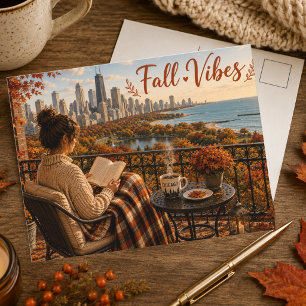 Postal de balcón de Chicago con ambiente otoñal ac