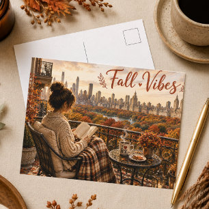 Postal de balcón de Nueva York con ambiente otoñal