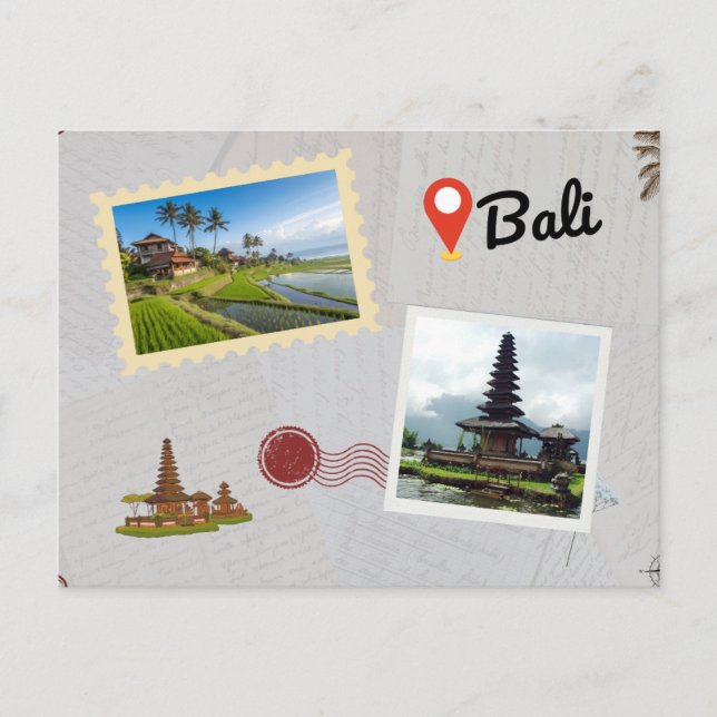 Postal de Bali: recuerdo de viajes del paraíso tro (Anverso)