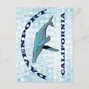 Postal de ballena de Davenport California