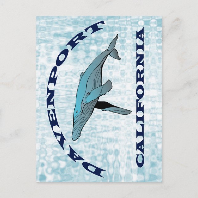 Postal de ballena de Davenport California (Anverso)