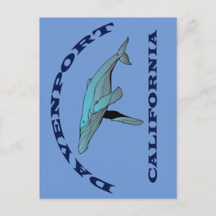 Postal de ballena de Davenport California