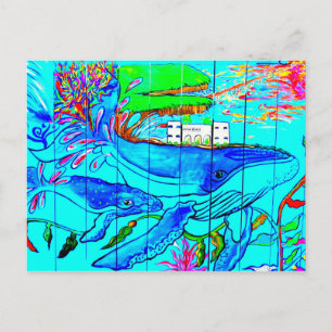 postal de ballenas jorobadas