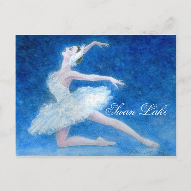 Postal de ballet del lago Swan (Anverso)