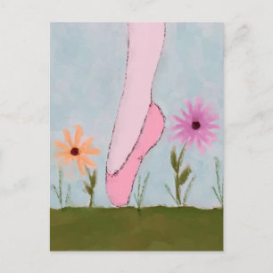 Postal de ballet en flores