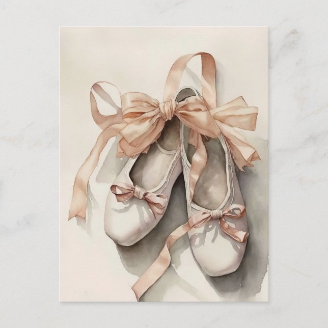 Postal De Ballet Zapatos Y Arcos (Anverso)