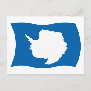 Postal de bandera antártica