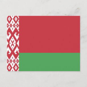 Postal de bandera bielorrusa patriótica