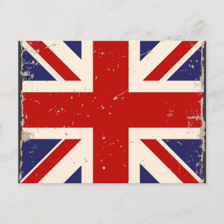 Postal de bandera británica vintage