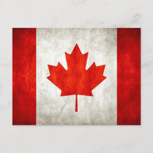 Postal de bandera canadiense vintage