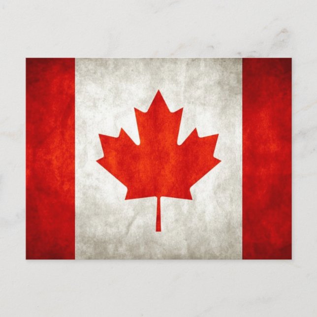 Postal de bandera canadiense vintage (Anverso)