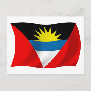 Postal de bandera de Antigua y Barbuda
