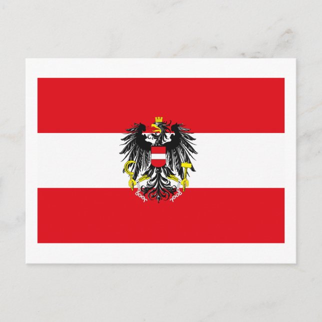 Postal de bandera de Austria (Anverso)