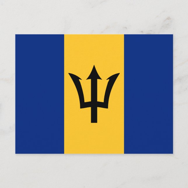 Postal de bandera de Barbados (Anverso)