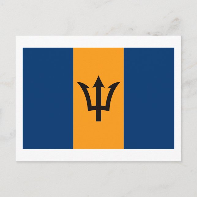Postal de bandera de Barbados (Anverso)