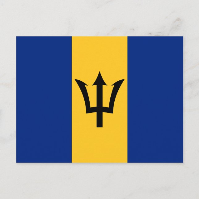 Postal de bandera de Barbados (Anverso)