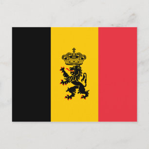 Postal de bandera de Bélgica