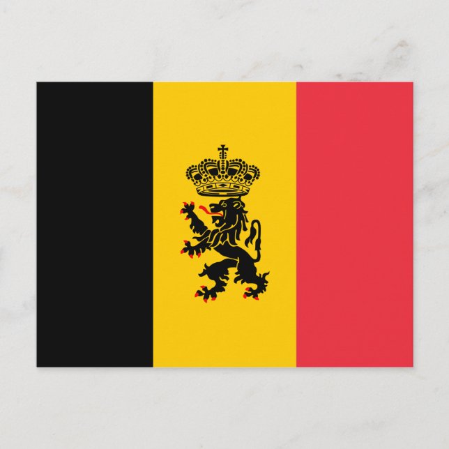 Postal de bandera de Bélgica (Anverso)