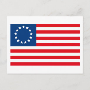 Postal de bandera de Betsy Ross