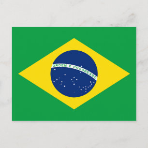 Postal de bandera de Brasil