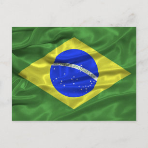 Postal de bandera de Brasil