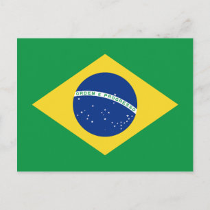 Postal de bandera de Brasil