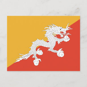 Postal de bandera de Bután