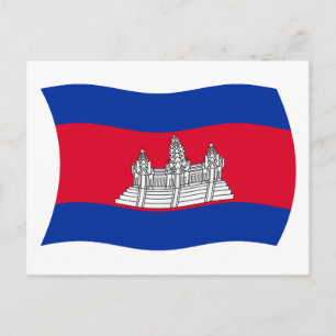 Postal de bandera de Camboya