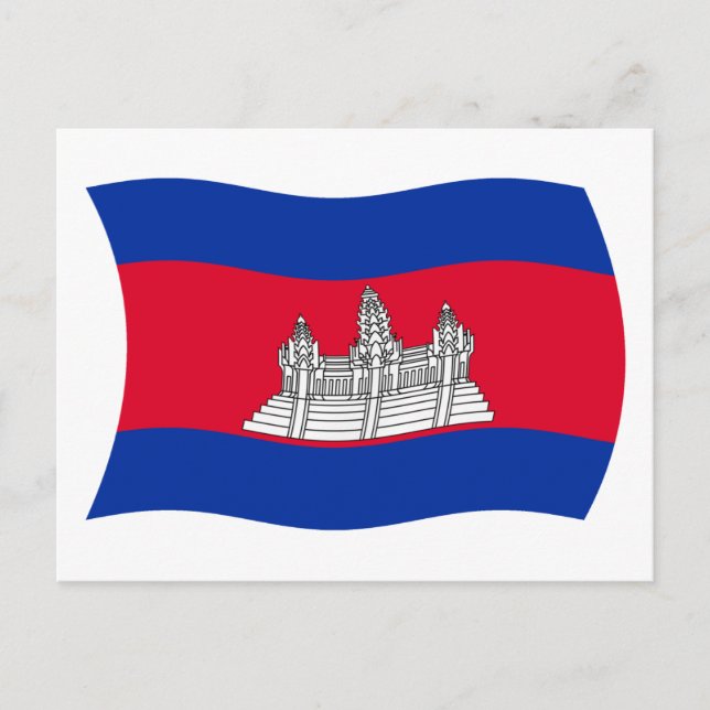 Postal de bandera de Camboya (Anverso)
