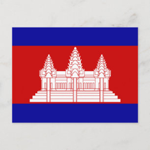 Postal de bandera de Camboya