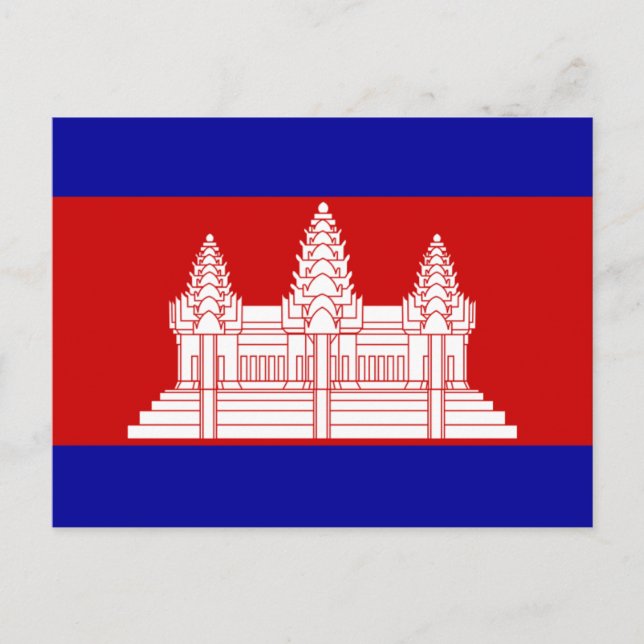 Postal de bandera de Camboya (Anverso)