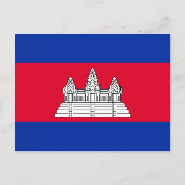 Postal de bandera de Camboya (Anverso)