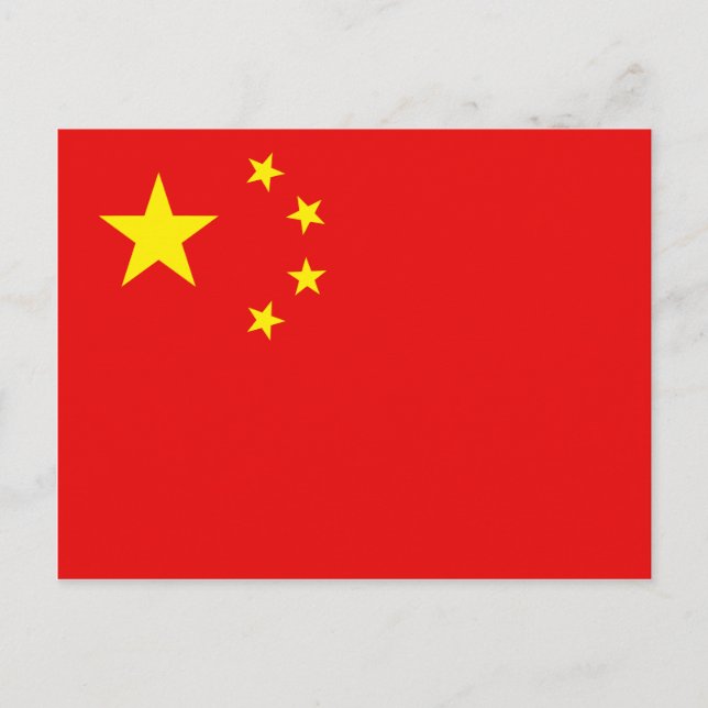 Postal de bandera de China (Anverso)